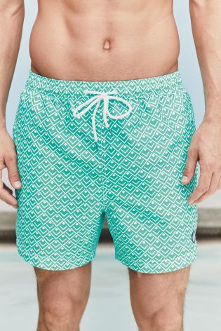 Aqua Geo Print Swim Shorts